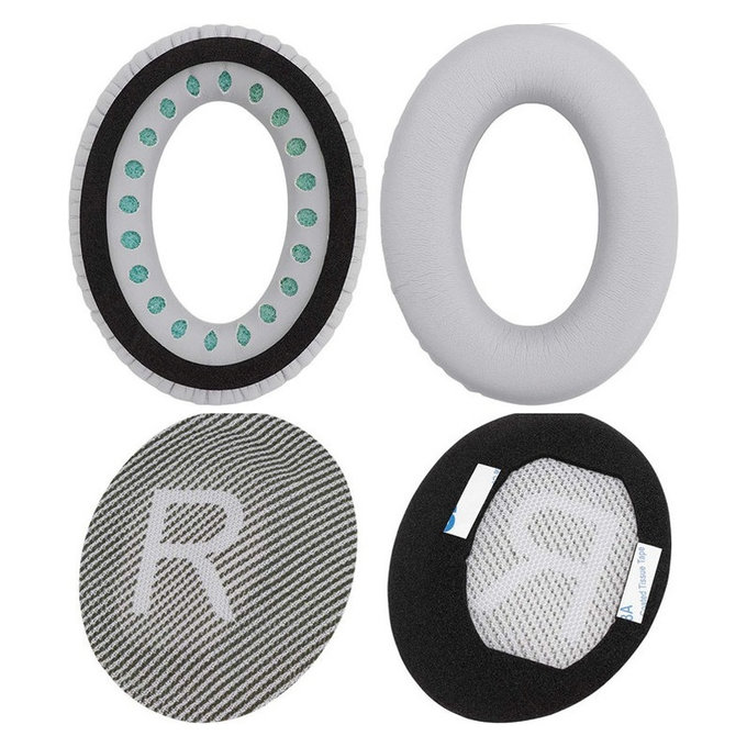Zamjenski jastučići za uši za Bose QuietComfort 35, Memorijska pjena + PU Koža, Sive, 1 Par