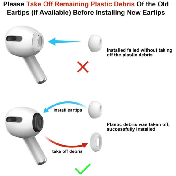 Zamjenski silikonski nastavci za uši za Apple AirPods 3 Pro, set 3 kom (L, M, S), Bijeli