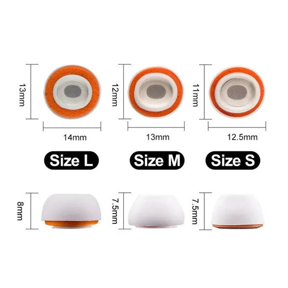Zamjenski silikonski nastavci za uši za Apple AirPods 3 Pro, set 3 kom (L, M, S), Bijeli