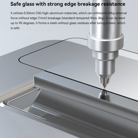 Kaljeno staklo FullCover s aplikatorom za iPhone 15 Pro, Devia