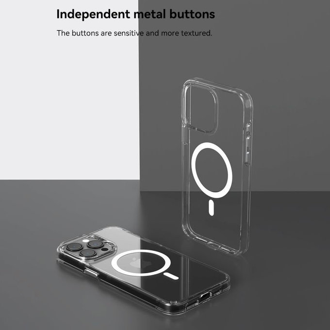 Maska Elemental s MagSafe za iPhone 15, prozirna, Devia