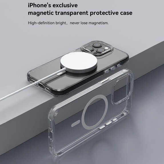 Maska Elemental s MagSafe za iPhone 15, prozirna, Devia