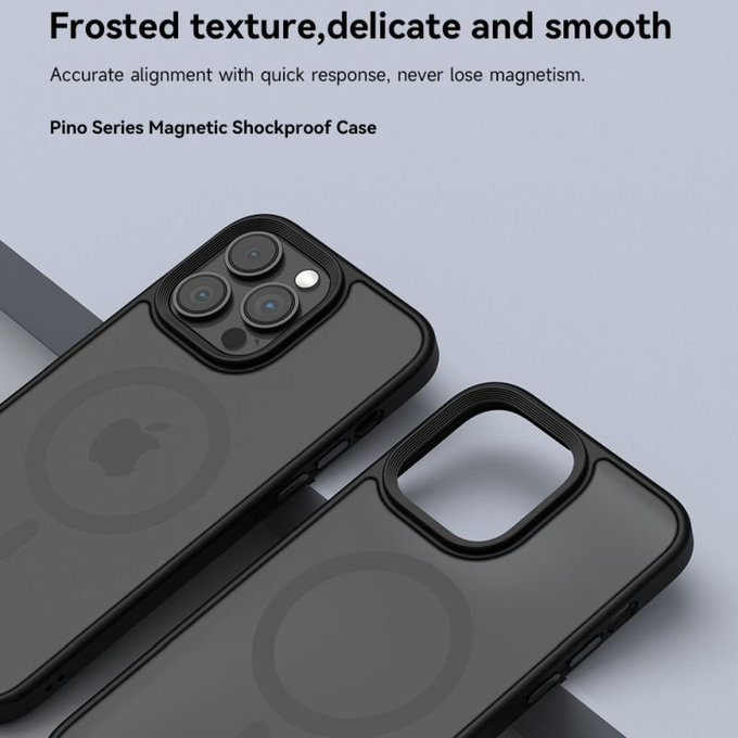 Maska Pino s MagSafe za iPhone 15, crna, Devia