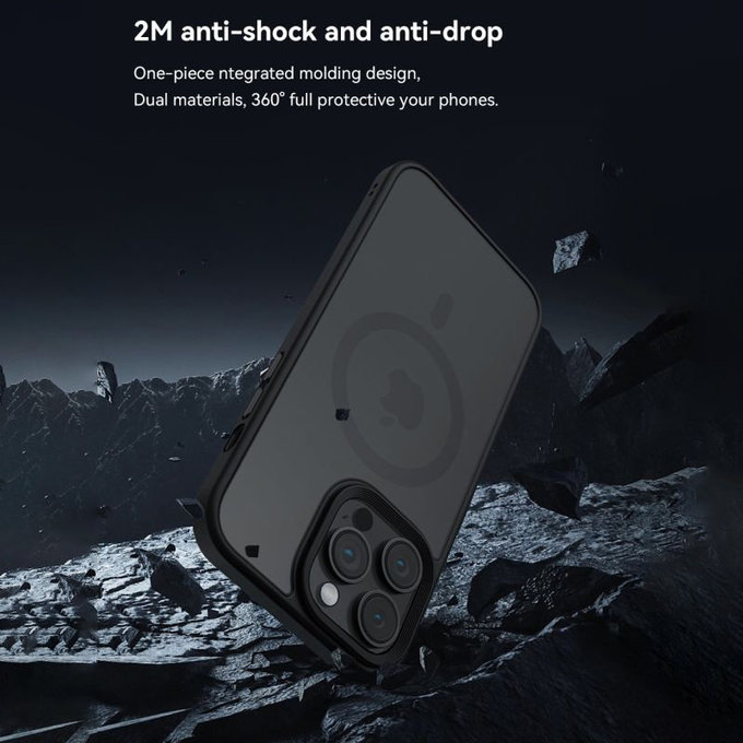 Maska Pino s MagSafe za iPhone 15, crna, Devia