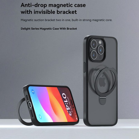 Maska Delight s MagSafe za iPhone 15 Pro Max, crna, Devia