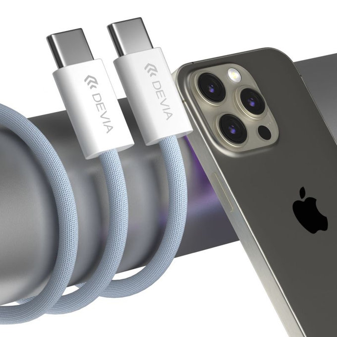 USB-C / USB-C kabel Smart, PD 60W, 1m, bijela, Devia