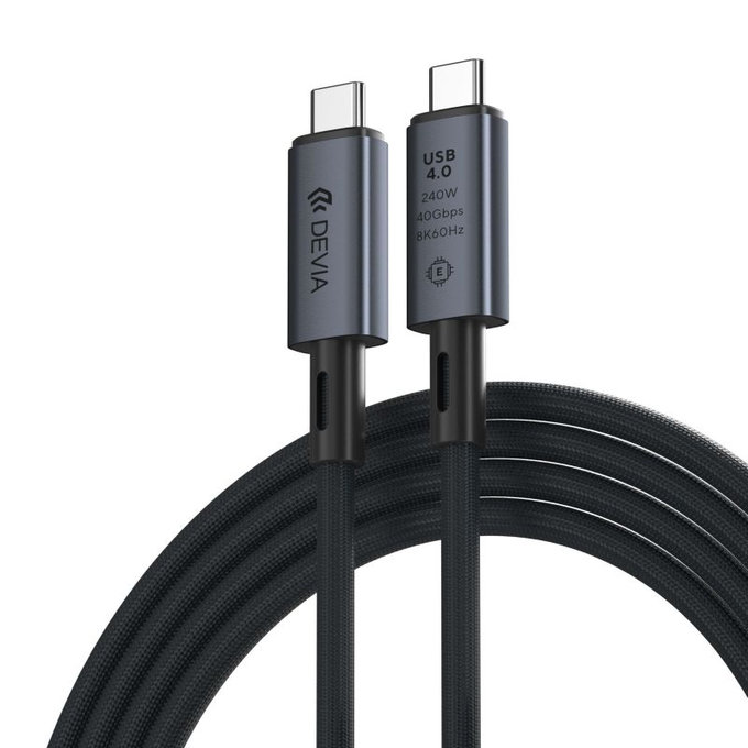 USB-C / USB-C kabel Extreme Speed, 240W, 8K 60Hz, 1m, crna, Devia