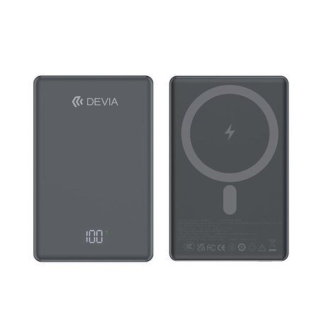 MagSafe PowerBank Extreme Speed Mini s displayom, PD 20W, 5000mAh, Space Grey, Devia