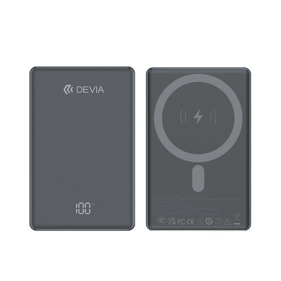 MagSafe PowerBank Extreme Speed Mini s displayom, PD 20W, 10000mAh, Space Grey, Devia