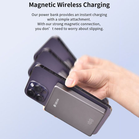 MagSafe PowerBank Extreme Speed Mini s displayom, PD 20W, 10000mAh, Space Grey, Devia