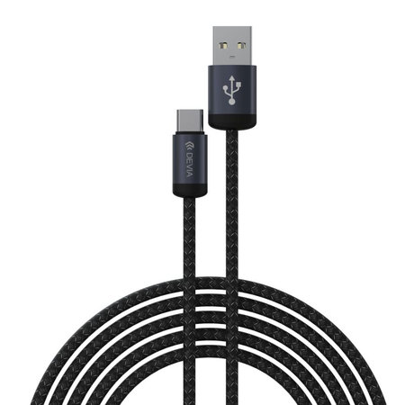USB / USB-C kabel Gracious, 2.1A, 2m, crna, Devia