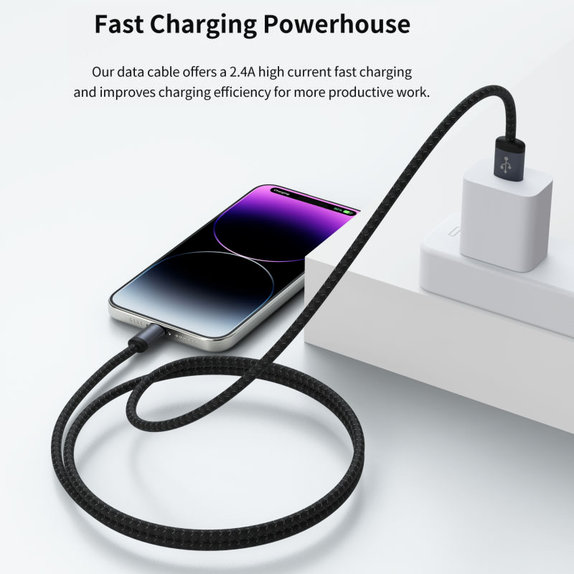 Lightning / USB kabel Gracious, 2,4A, 1m, crna, Devia