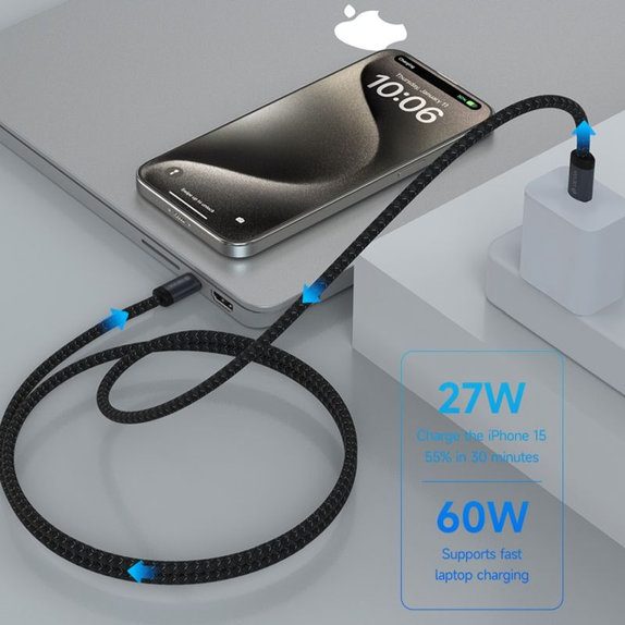 USB-C / USB-C kabel Gracious, PD 60W, 2m, crna, Devia