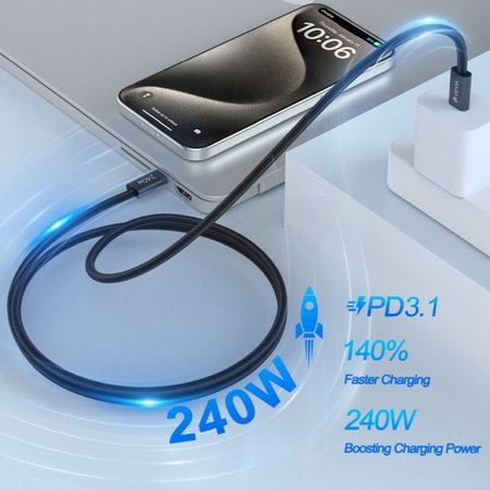 USB-C / USB-C kabel Extreme Speed, PD 240W, 2m, crna, Devia