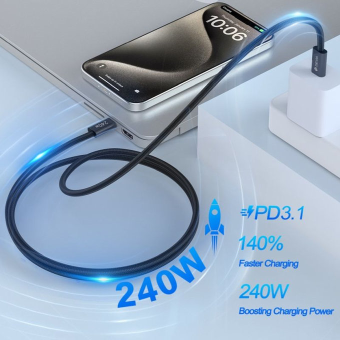 USB-C / USB-C kabel Extreme Speed, PD 240W, 2m, crna, Devia