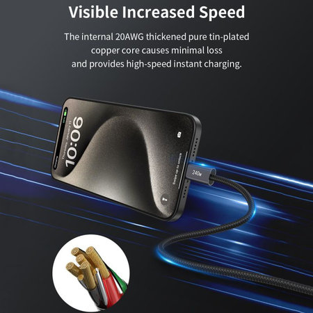 USB-C / USB-C kabel Extreme Speed, PD 240W, 2m, crna, Devia