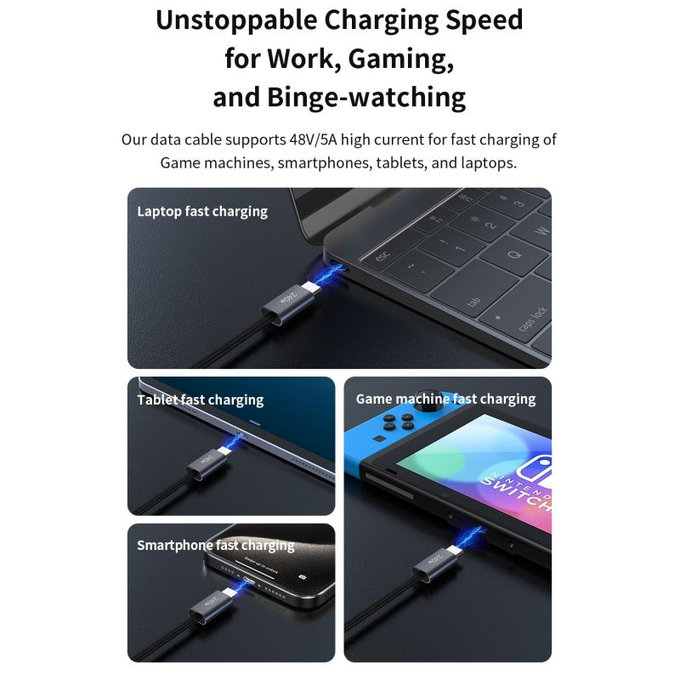 USB-C / USB-C kabel Extreme Speed, PD 240W, 2m, crna, Devia