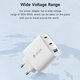 Punjač Extreme Speed, 2x USB-C + USB-A, PD 65W, bijela, Devia