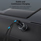 Auto punjač Extreme Speed USB-C + USB-A, PD 30W, QC 3.0 18W, siva, Devia