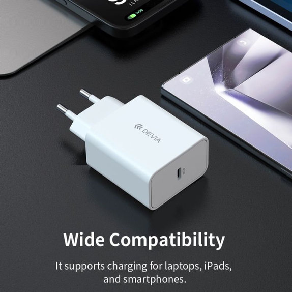 Punjač Rocket USB-C, PD 45W, bijela, Devia