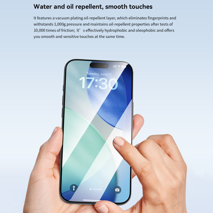 Kaljeno staklo FullCover s aplikatorom za iPhone 17 Pro Max, Devia