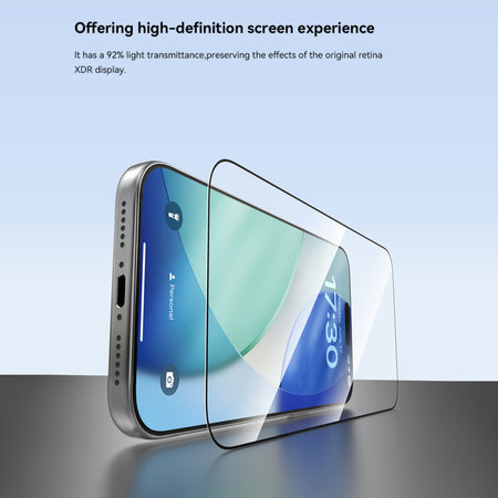 Kaljeno staklo FullCover s aplikatorom za iPhone 17 Pro Max, Devia