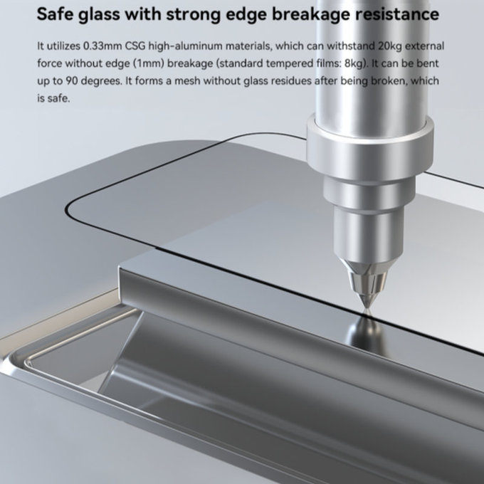 Kaljeno staklo FullCover s aplikatorom za iPhone 17 Pro Max, Devia