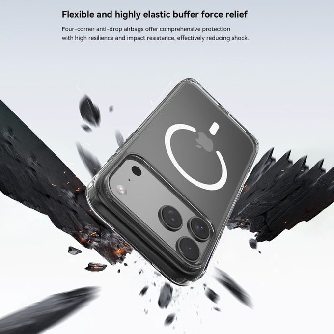 Maska Clear s MagSafe za iPhone 17, prozirna, Devia