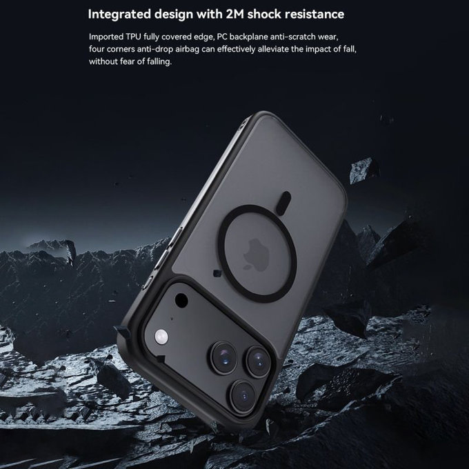 Maska Pino s MagSafe za iPhone 17 Pro Max, crna, Devia