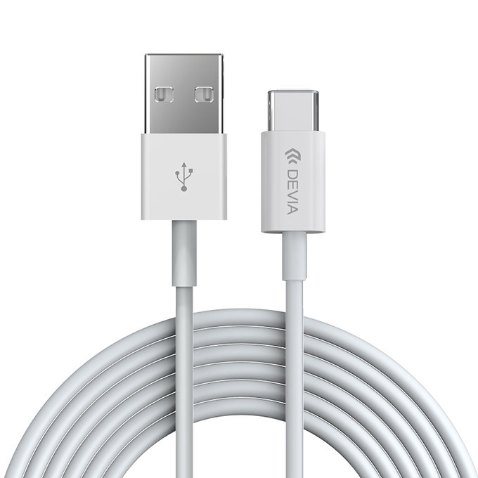 USB / USB-C kabel Smart, 2.1A, 1m, bijela, Devia