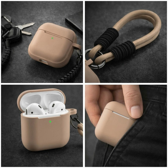 Silikonska maska za AirPods 1 i 2, Sand Beige