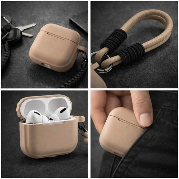Silikonska maska za AirPods Pro 2, Sand Beige