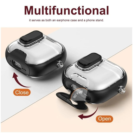 Silikonska maska s držačem za telefon i karabinerom za AirPods Pro 3, crna