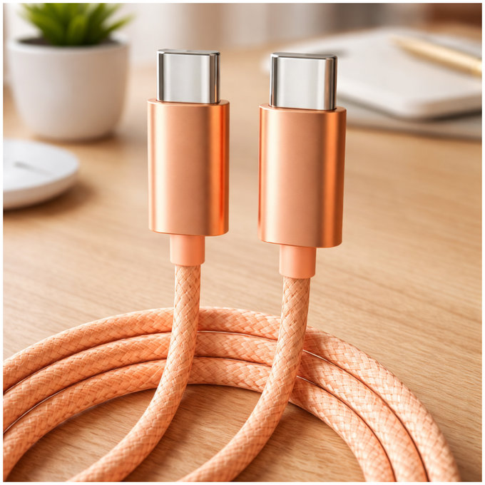 USB-C / USB-C kabel s brzim punjenjem, PD 60W, 1 m, narančasti
