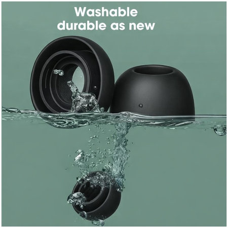 Zamjenski silikonski nastavci za uši za Apple AirPods Pro i Pro 2, set (L, M, S, XS), crni