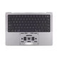 Gornji okvir tipkovnice za MacBook Pro 14", A2442 (2021), A2779 (2023), s US tipkovnicom i baterijom, Space Gray, 661-21972, Genuine Apple