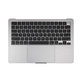 Gornji okvir tipkovnice za MacBook Air 13", A3113 (2024), s US tipkovnicom i baterijom, Space Gray, 661-40227, Genuine Apple
