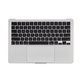 Gornji okvir tipkovnice za MacBook Air 13", A3113 (2024), s US tipkovnicom i baterijom, Silver, 661-40228, Genuine Apple