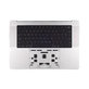Gornji okvir tipkovnice za MacBook Pro 14", A3112 (2024), s US tipkovnicom i baterijom, Silver, 661-42513, Genuine Apple