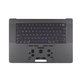 Gornji okvir tipkovnice za MacBook Pro 16", A3403 (2024), s US tipkovnicom i baterijom, Space Black, 661-42823, Genuine Apple