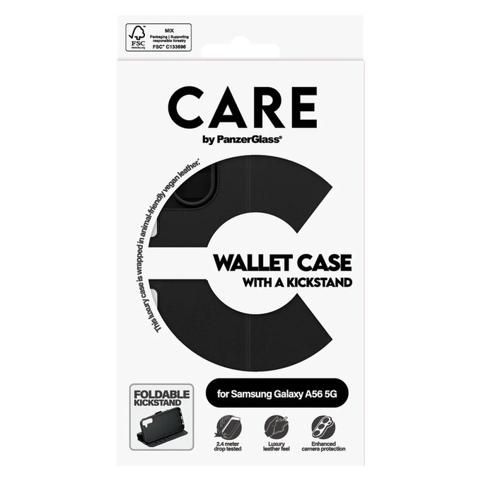 Maska Wallet Kickstand za Samsung Galaxy A56 5G, Crna, PanzerGlass