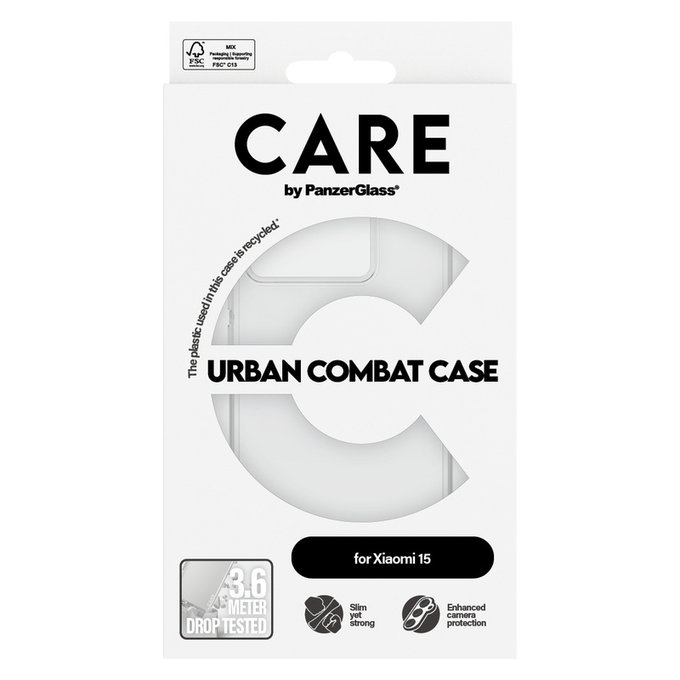 Maska Urban Combat za Xiaomi 15, Prozirna, PanzerGlass