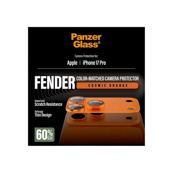 Zaštita objektiva Fender za iPhone 17 Pro, Narančasta, PanzerGlass