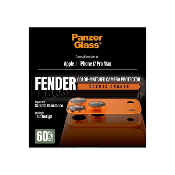 Zaštita objektiva Fender za iPhone 17 Pro Max, Narančasta, PanzerGlass