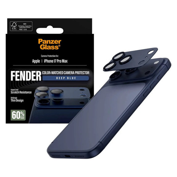 Zaštita objektiva Fender za iPhone 17 Pro Max, Plava, PanzerGlass