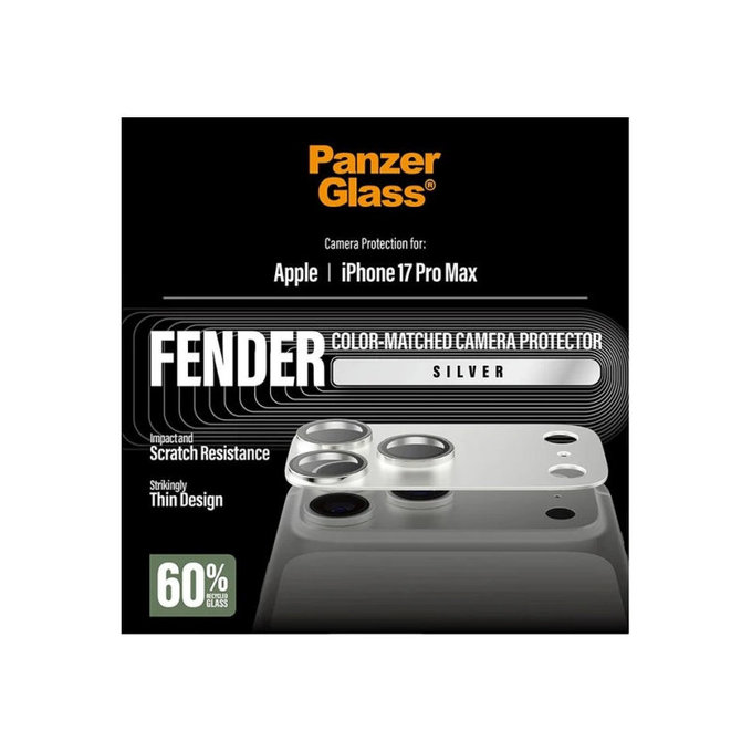Zaštita objektiva Fender za iPhone 17 Pro Max, Srebrna, PanzerGlass