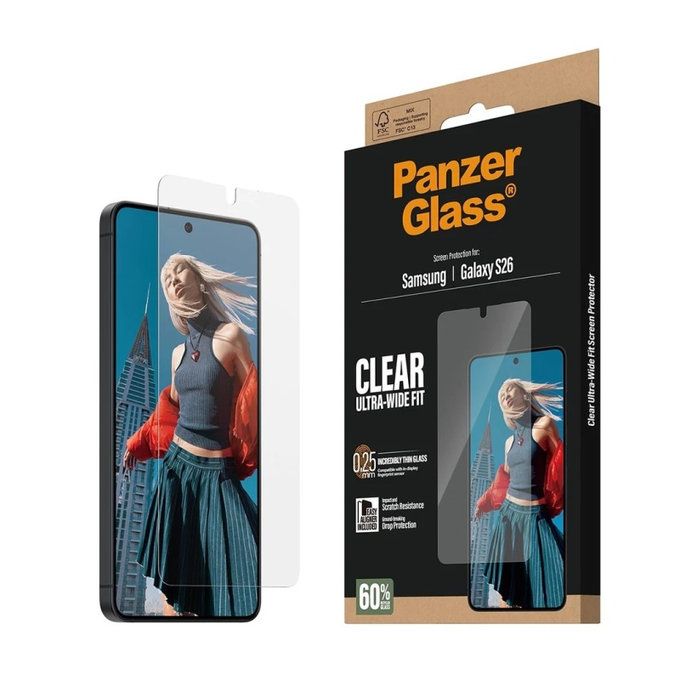 PanzerGlass - UWF kaljeno staklo s aplikatorom za Samsung Galaxy S26, prozirno