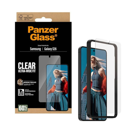 PanzerGlass - UWF kaljeno staklo s aplikatorom za Samsung Galaxy S26, prozirno