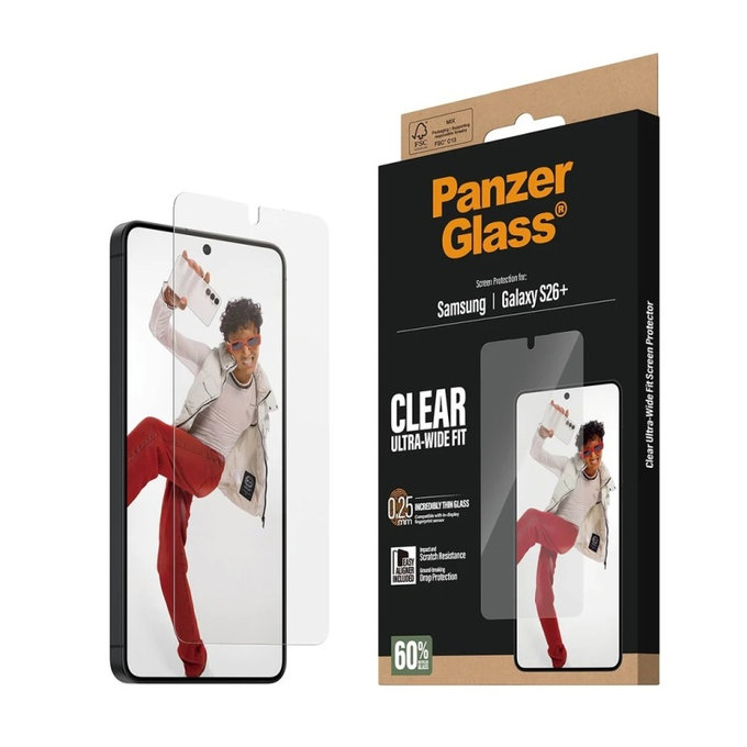 PanzerGlass - UWF kaljeno staklo s aplikatorom za Samsung Galaxy S26+, prozirno