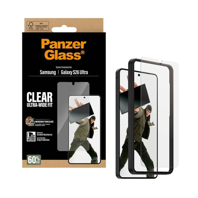 UWF kaljeno staklo s aplikatorom za Samsung S26 Ultra, Prozirna, PanzerGlass